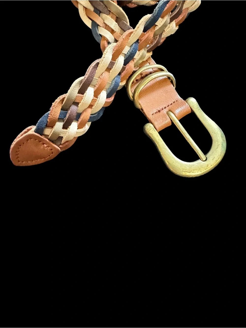 Colorful Braided Belt - Genuine Guatemalan Leather - Women's Size M/L
