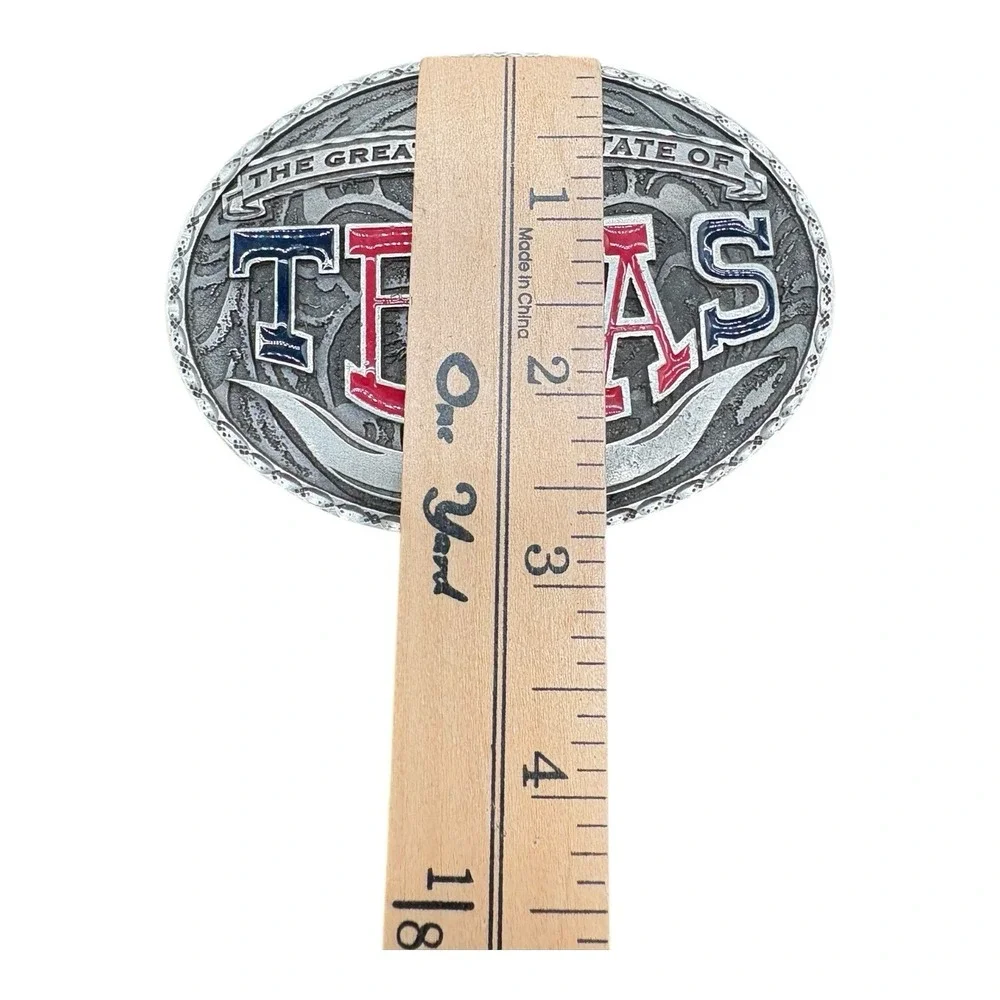 Texas Longhorn Belt Buckle Great‎ State Cowboy Western Silver Tone Vintage