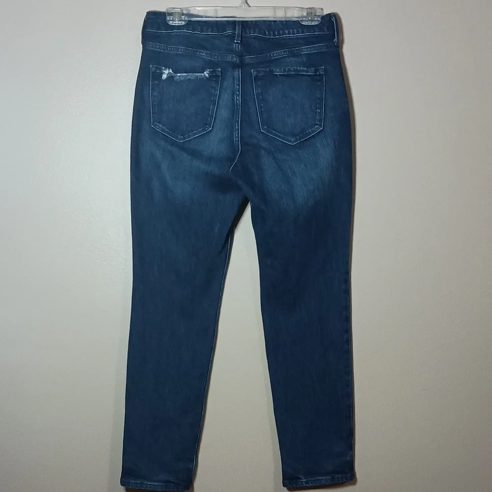 Old Navy Power Straight High Rise Secret Slim Pockets Dark Blue Jeans