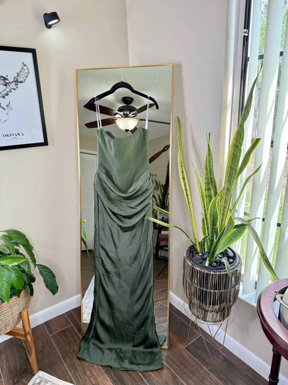 House of CB PERSEPHONE Emerald Green Crepe Strapless Corset Maxi Dress NWOT