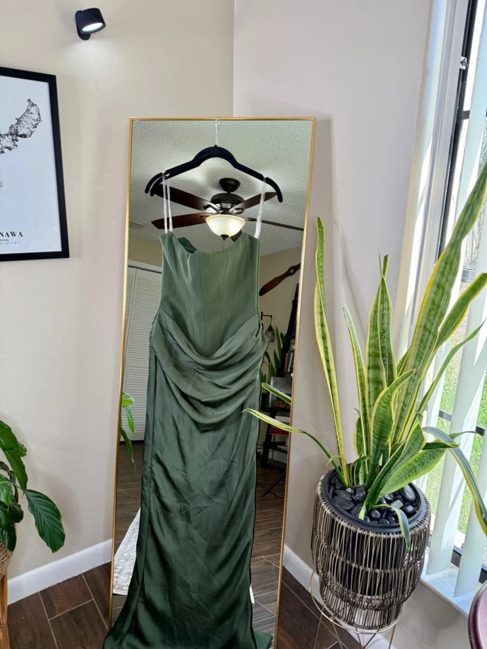 House of CB PERSEPHONE Emerald Green Crepe Strapless Corset Maxi Dress NWOT