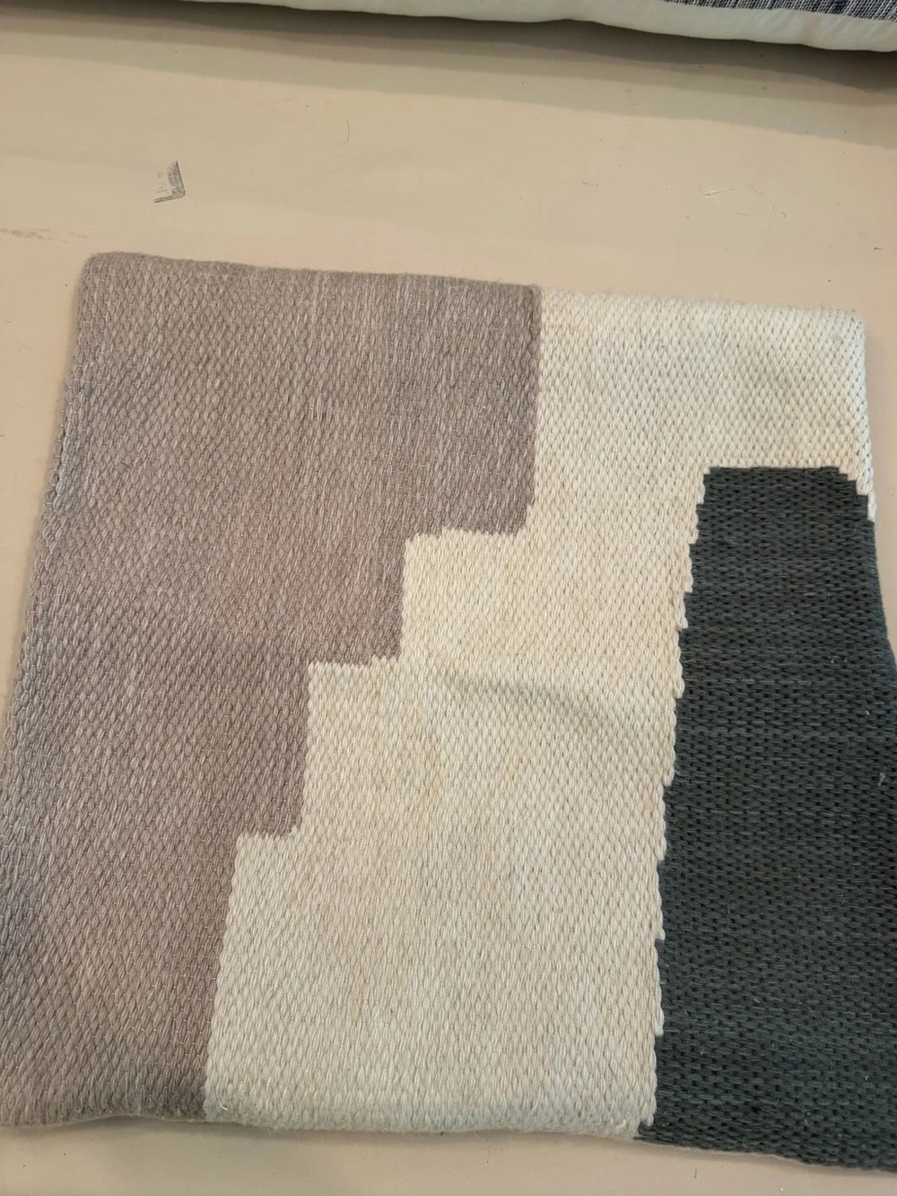 Crate & Barrel Desert Green Corby Geo Kilim Pillow cover - Beige/Tan 23 inches