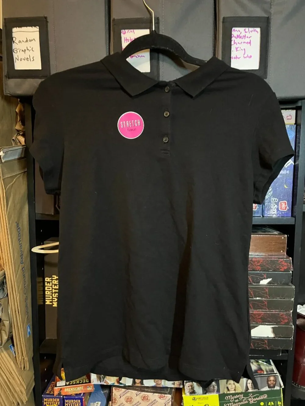 NWT The Children's Place Black Stretch Polo Shirt Girls XXL 16 Plus School Uni