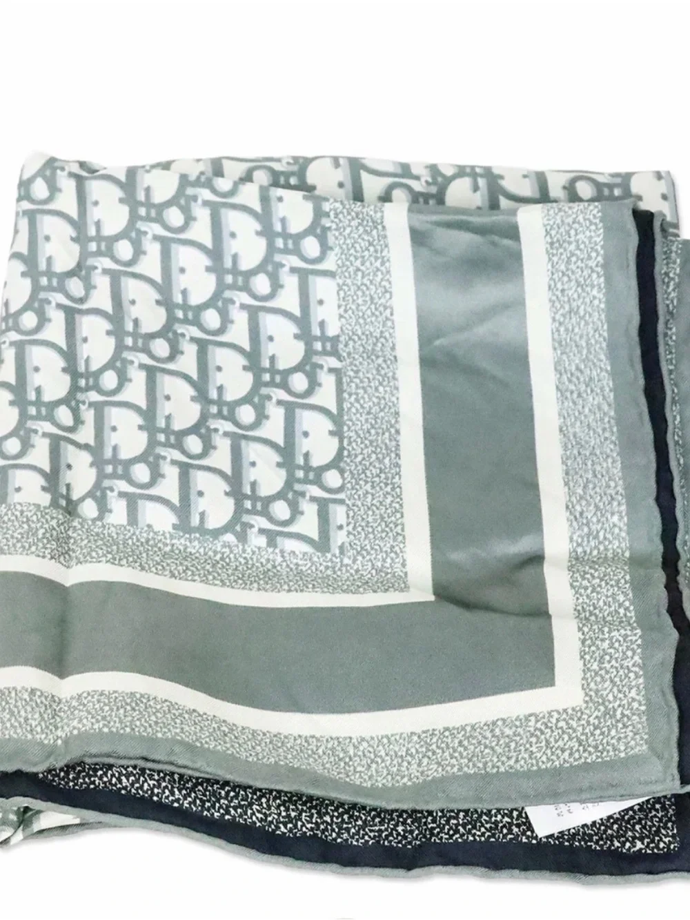 Dior White and Gray Monogram Scarf