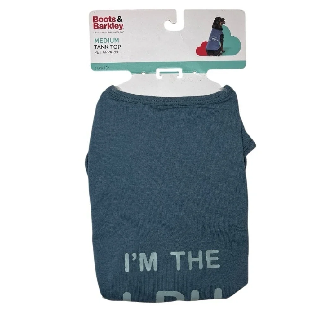NEW - Boots & Barkley medium dog tank top - blue - 