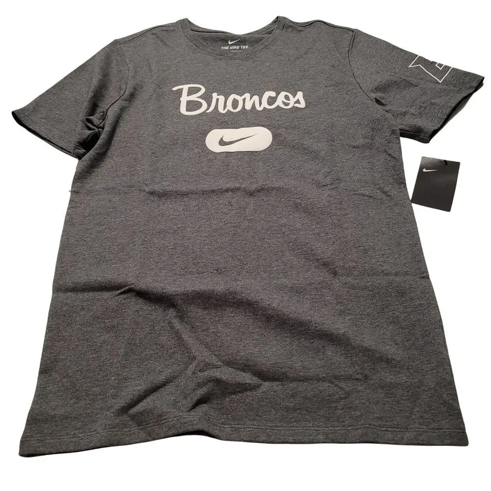 Nike Mens Boise State Bronco Grey Tee Swoosh Medium