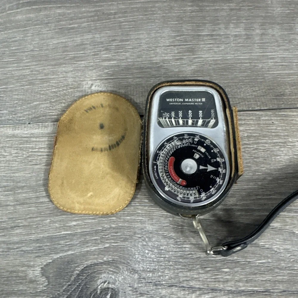 Working Weston Master III Exposure Meter with Case‎ Cracked Glass
