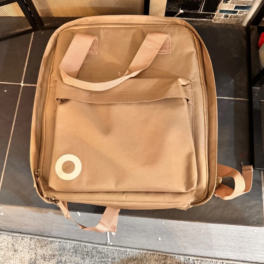 PAXMAN Tan Canvas Insulated‎ Backpack with Multiple Pockets and Padded Straps