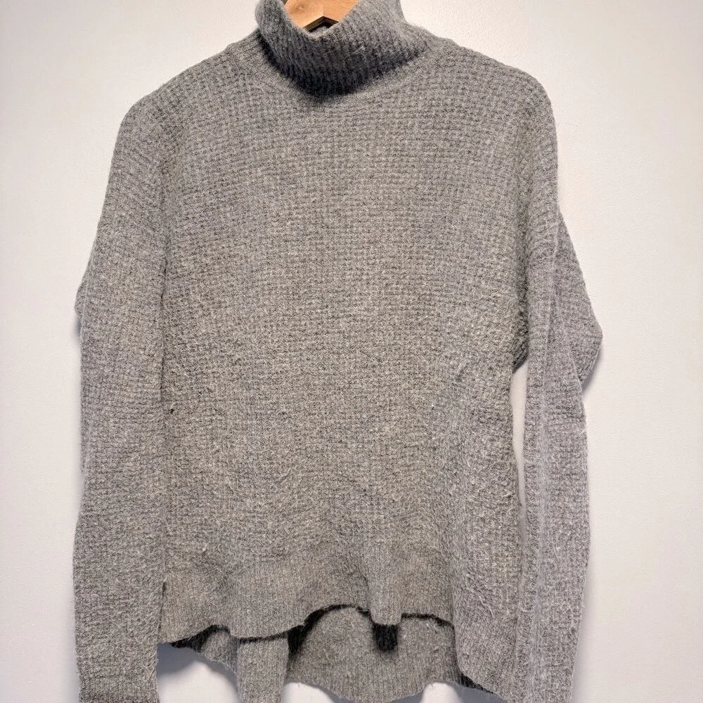 Madewell Grey Turtleneck Sweater M merino wool & alpaca