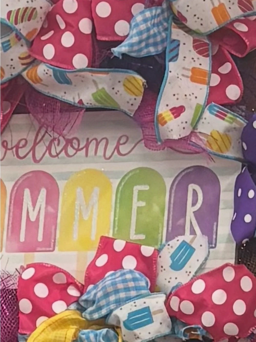 Summer Popsicle Wreath Summertime 18” Approx Beautiful Bright Colored Final Sale