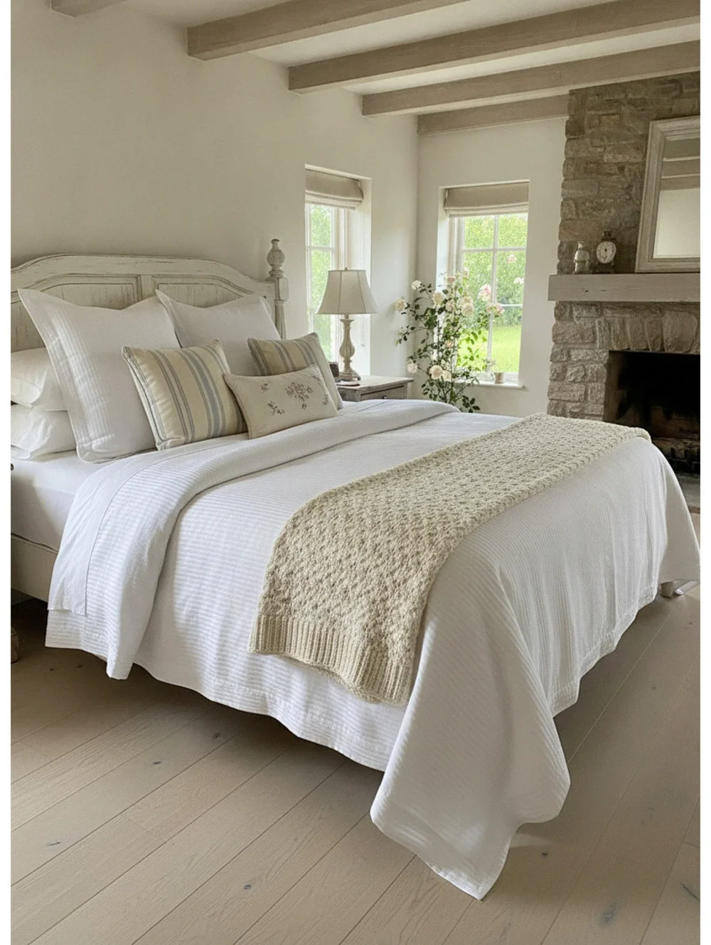 NEW Rare Ralph Lauren Shelby Faille King Scalloped Cotton Nightspread White