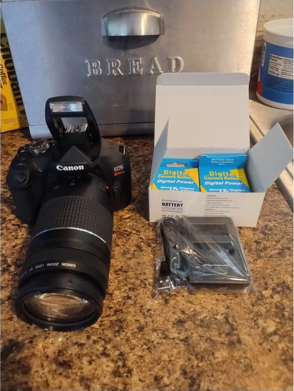 Canon EOS Rebel T7 24.1MP Digital Camera with Two new Batteries and charger
