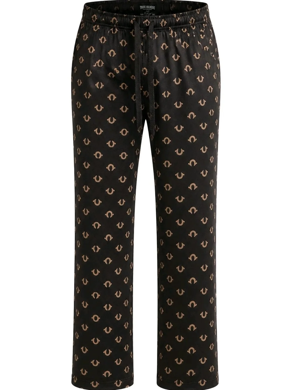 True Religion Men's Black Logo Print Lounge Pants