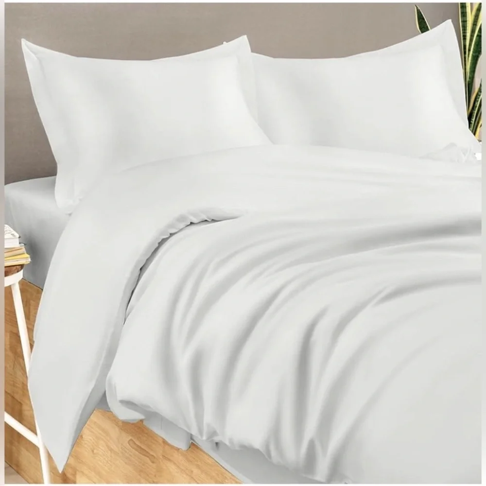 Threadmill White Cotton Duvet Cover King size