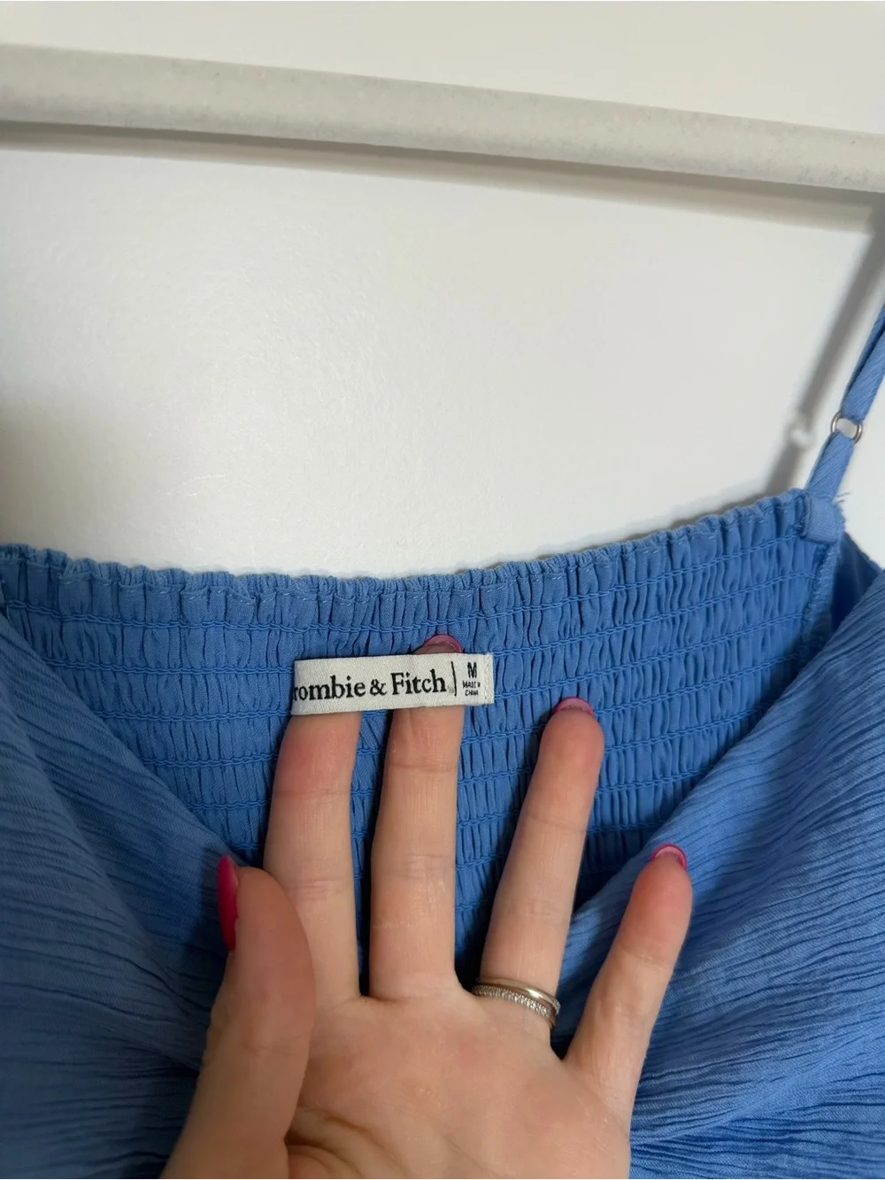 Abercrombie & Fitch Crinkle Textured Ruched Maxi Dress