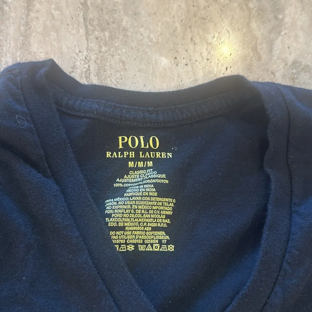 Polo by Ralph Lauren men’s  black‎ Short Sleeve Tee v neck tee shirt medium EUC
