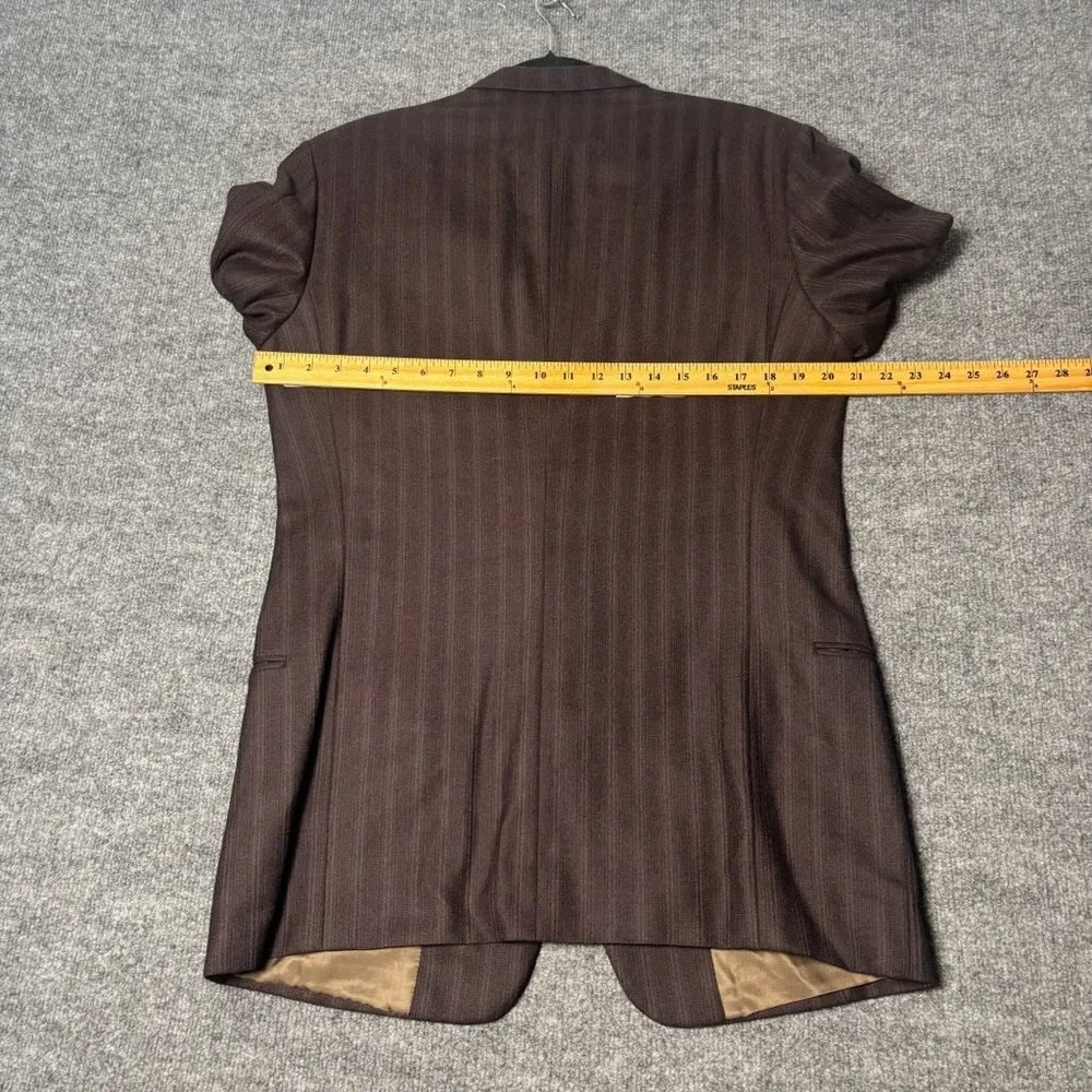 Emanuel Ungaro Uomo Brown Pinstripe Virgin‎ Wool Blazer Saks Fifth Avenue 42L IT