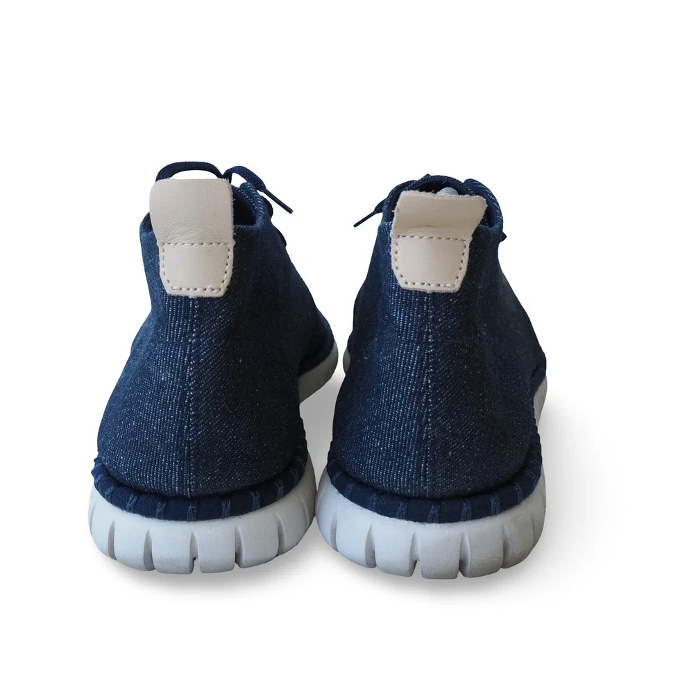 Clarks Denim Chukka Boots Mens 10.5M Indigo Ankle Lace Up Casual Shoes 21621