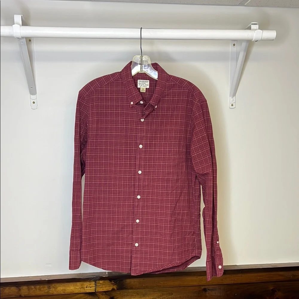J. Crew Slim Untucked Style Red Plaid Button Down‎ Shirt- M