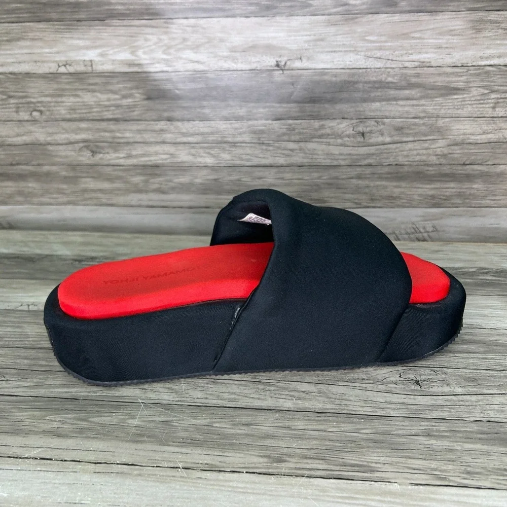 Adidas Y-3 Slides Yohji Yamamoto Black Red Slide Sandals Platform Size 8 Mens