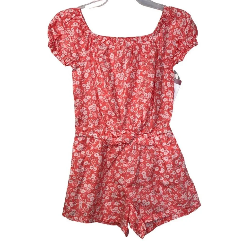 GAP Girl's‎ Soft Chambray Short Puff Sleeve One Piece Romper NWT