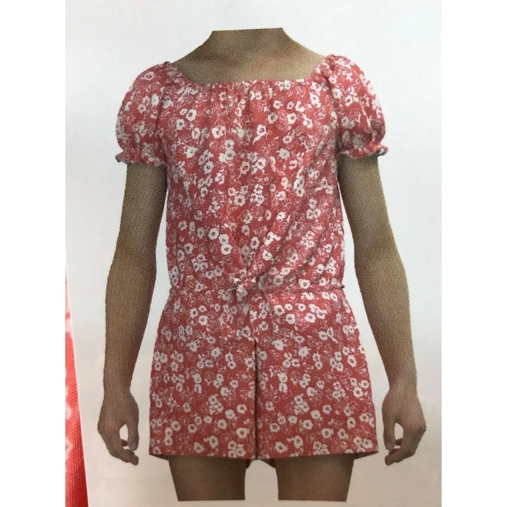 GAP Girl's‎ Soft Chambray Short Puff Sleeve One Piece Romper NWT