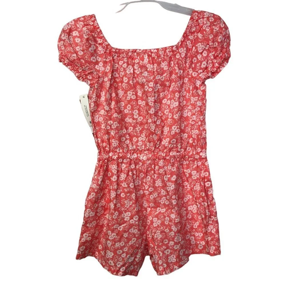 GAP Girl's‎ Soft Chambray Short Puff Sleeve One Piece Romper NWT