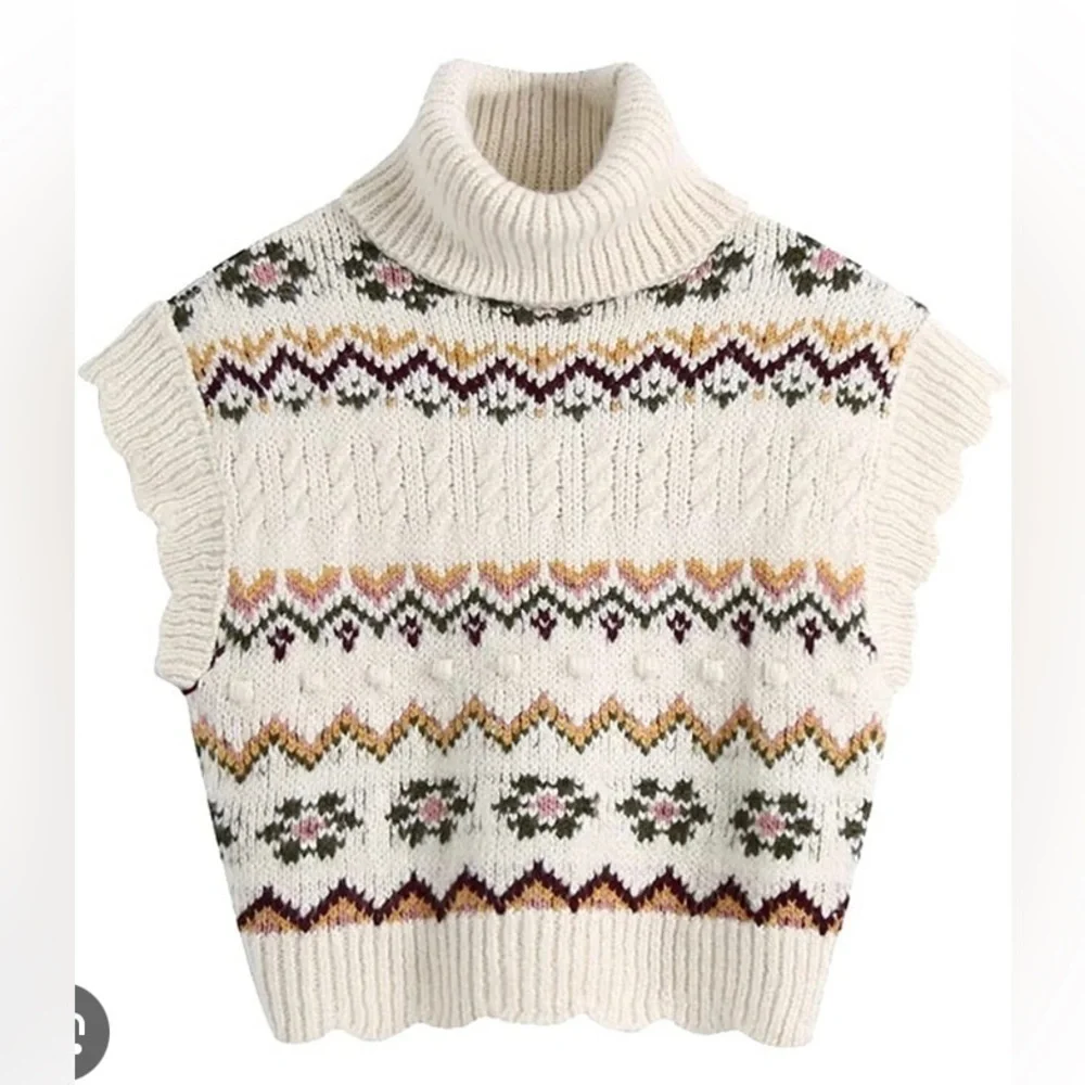 Mango Sweater Women’s Small Wool Knit Floral