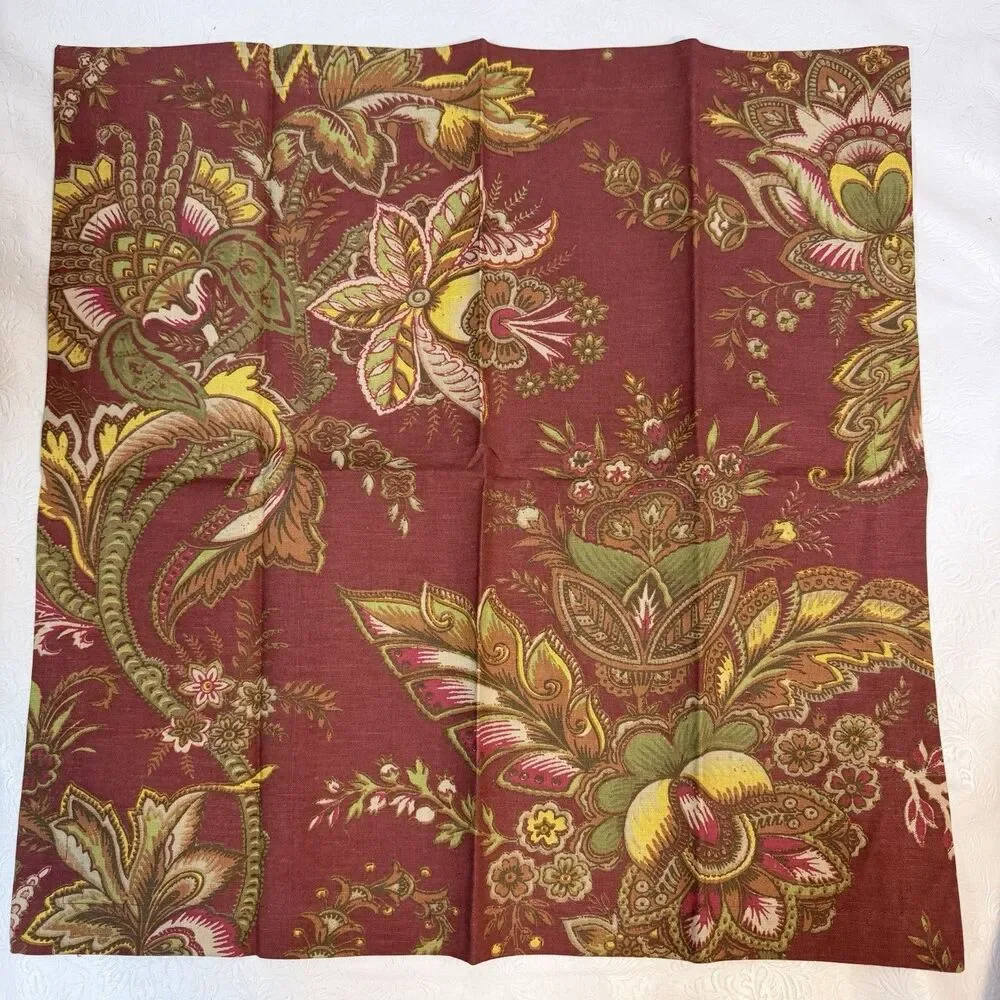 6 Pottery Barn Allston Palampore Floral Napkins Linen
