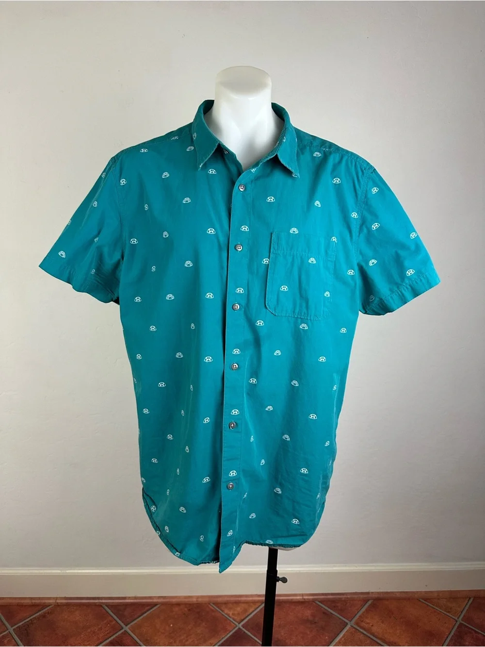 The North Face Baytrail Short-Sleeve Shirt in Micro Print Teal