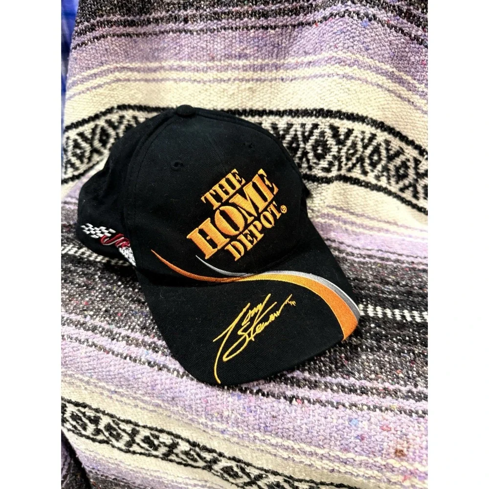 Vintage 90s NASCAR Snapback‎ Hat The Home Depot Tony Stewart Joe Gibbs Racing 20