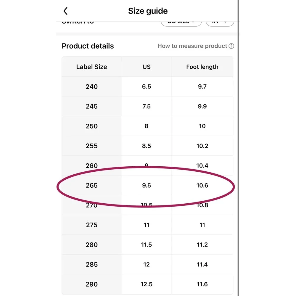 Unbranded measurements foot