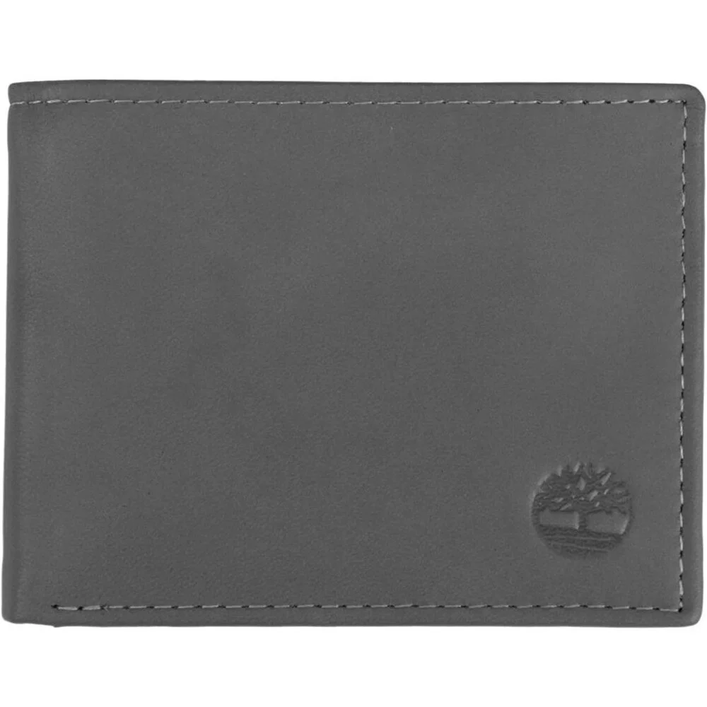 Men's Attached Flip Pocket Fashionable Charcoal Genuine Leather Wallet Design