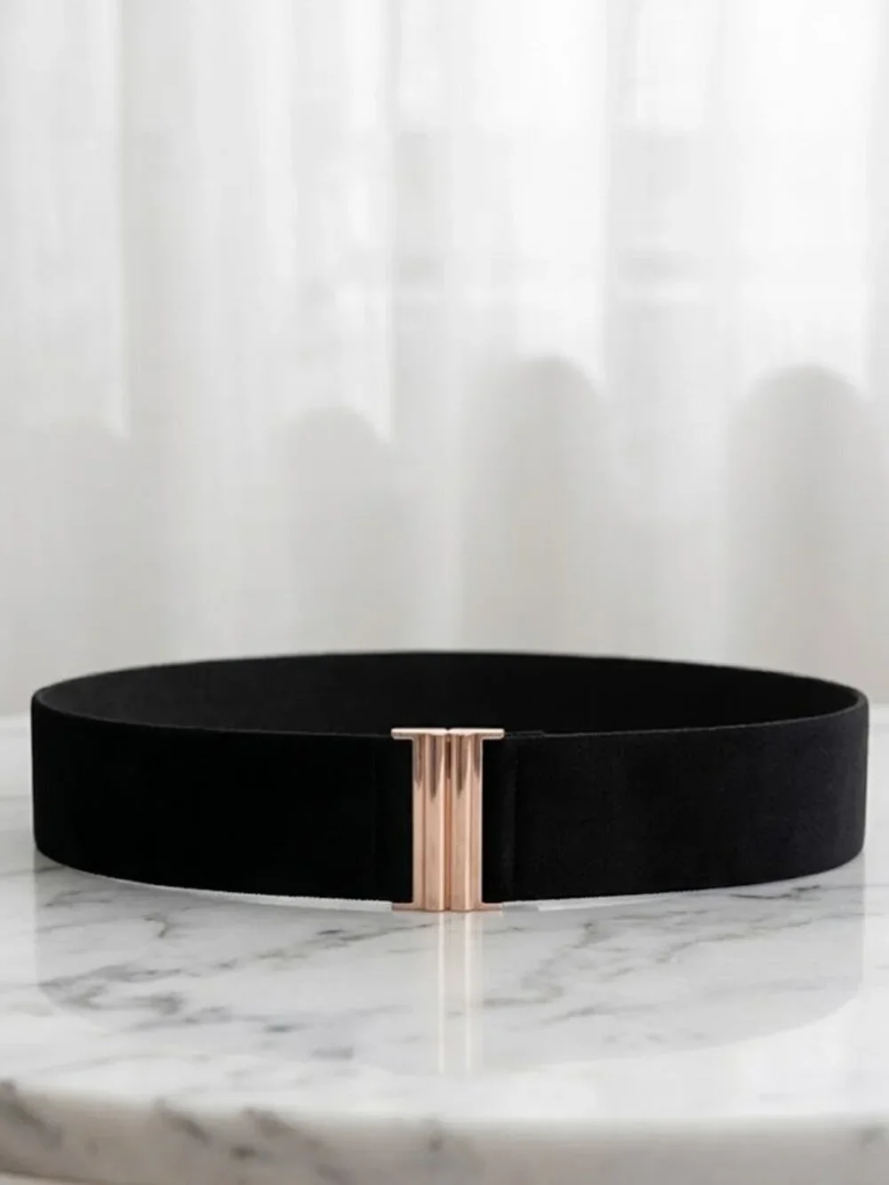 Ladies Fashionable Wide Elastic Ladies Black Belt