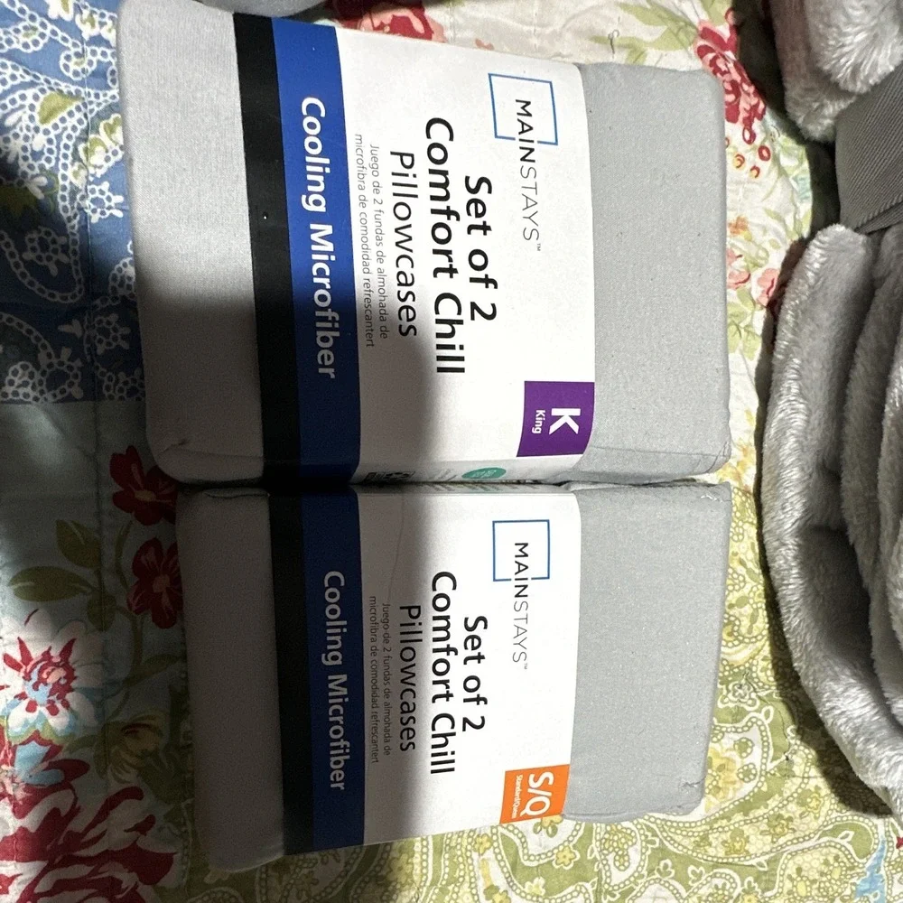 Mainstays Comfort Chill Cooling Microfiber Sheet Set, Queen, Gray