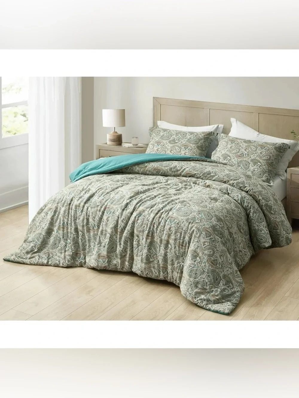 Reversible Paisley Queen 3 piece Comforter Set 100% cotton