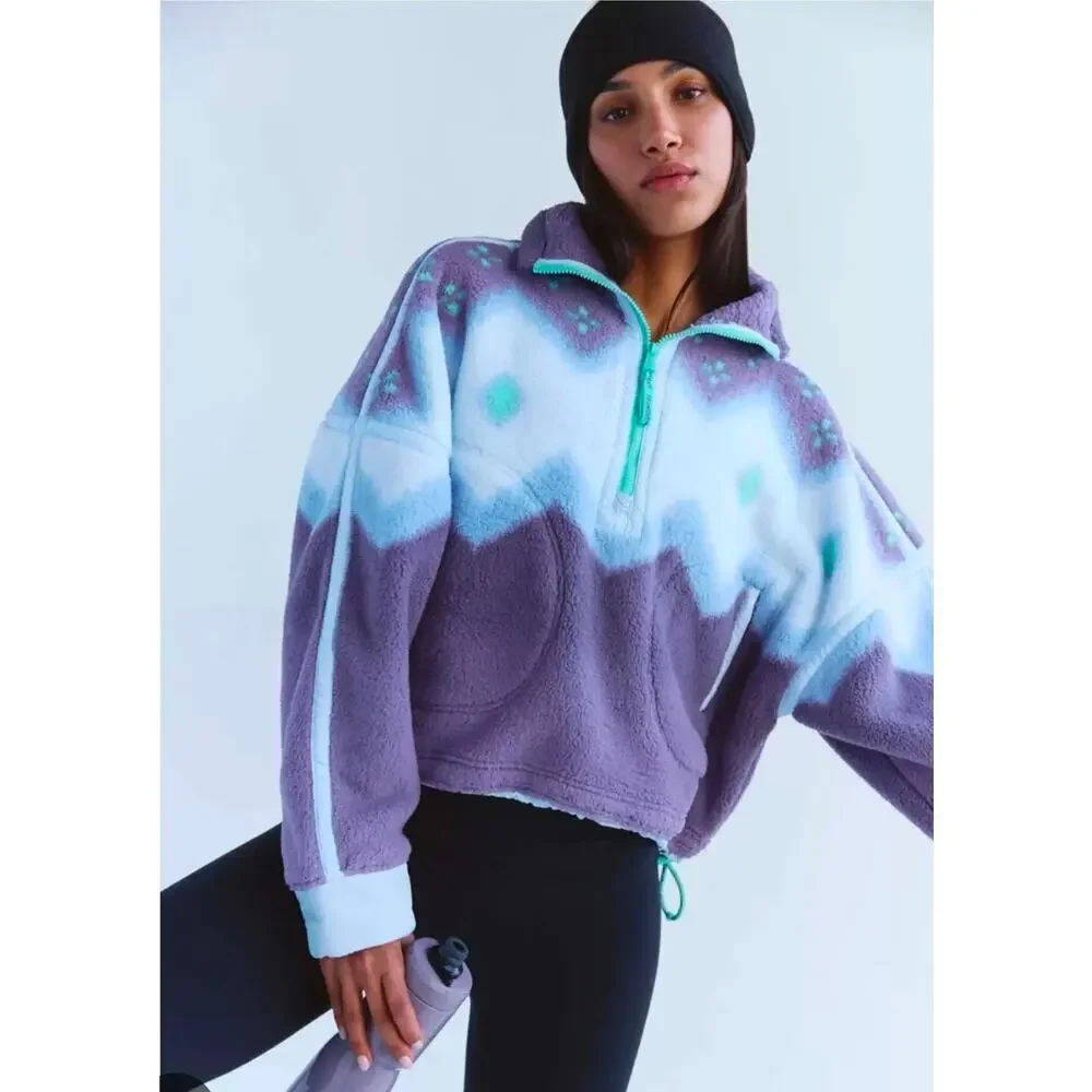 Free People Movement Printed Mountain High 1/2 Zip Size Small