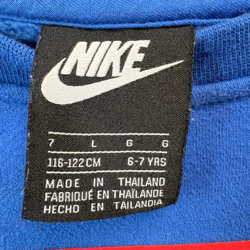 Nike Air Sweatshirt Kids‎ Size 7 6-7 Years Blue Crewneck Spell Out