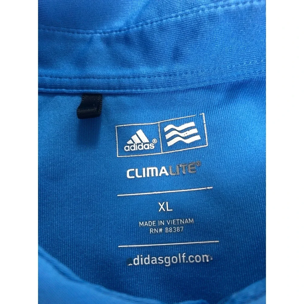 Adidas ClimaLite Men's XL Blue Golf Polo Shirt Short Sleeve Performance Athletic