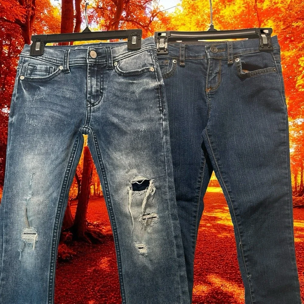 Lot Of Jeans Size 6 Children's‎ Place And Wonder Nation distressed Girls Denim