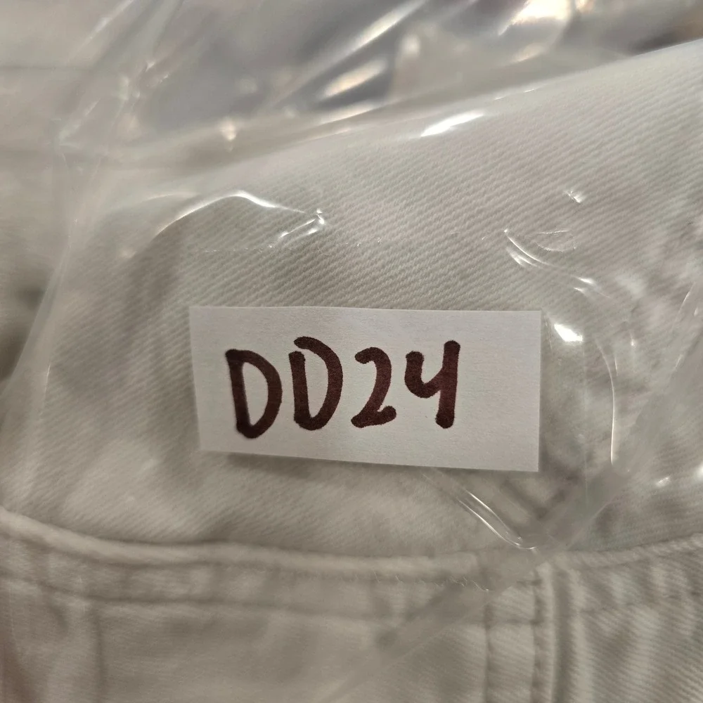 Gap‎ Cropped Jean Jacket Girls 4 White Denim Button Up Long Sleeve Collar Cotton