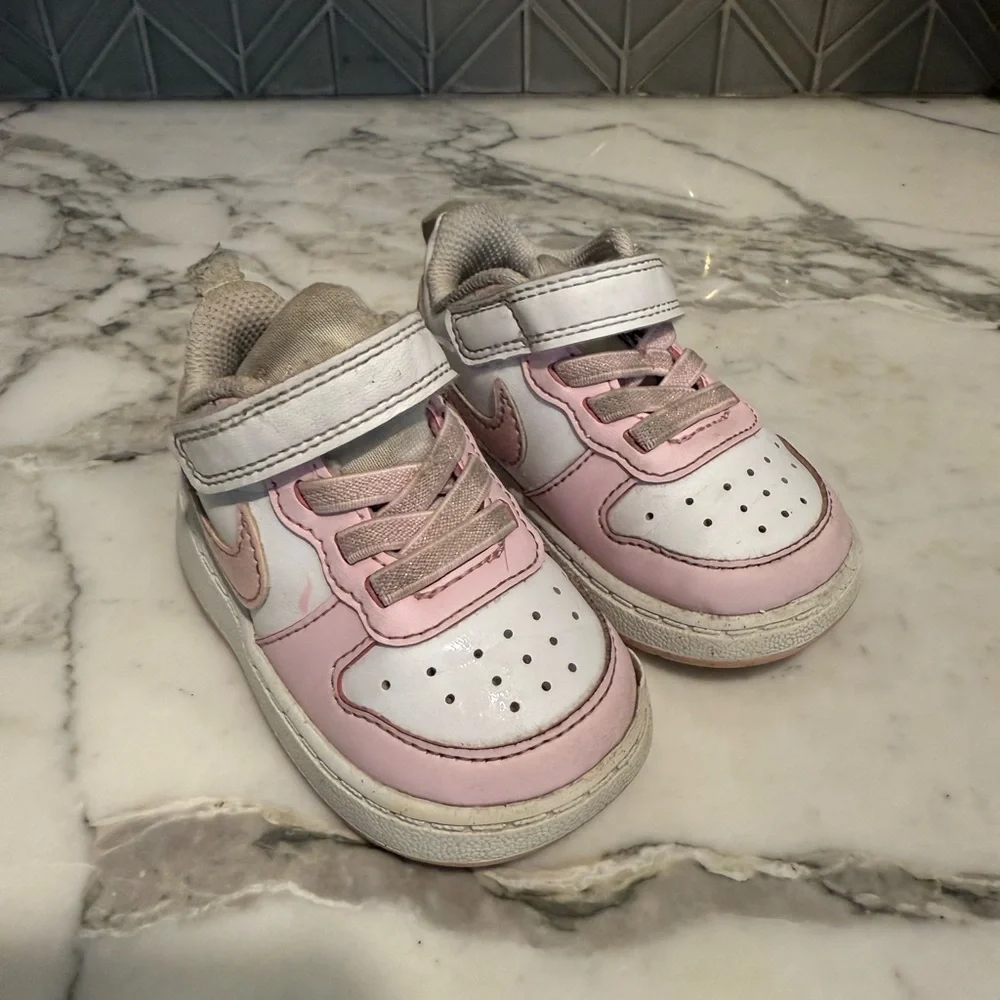 $18 ADD ON Toddler's Nike Court Borough Low Recraft‎ White/Pink 4c