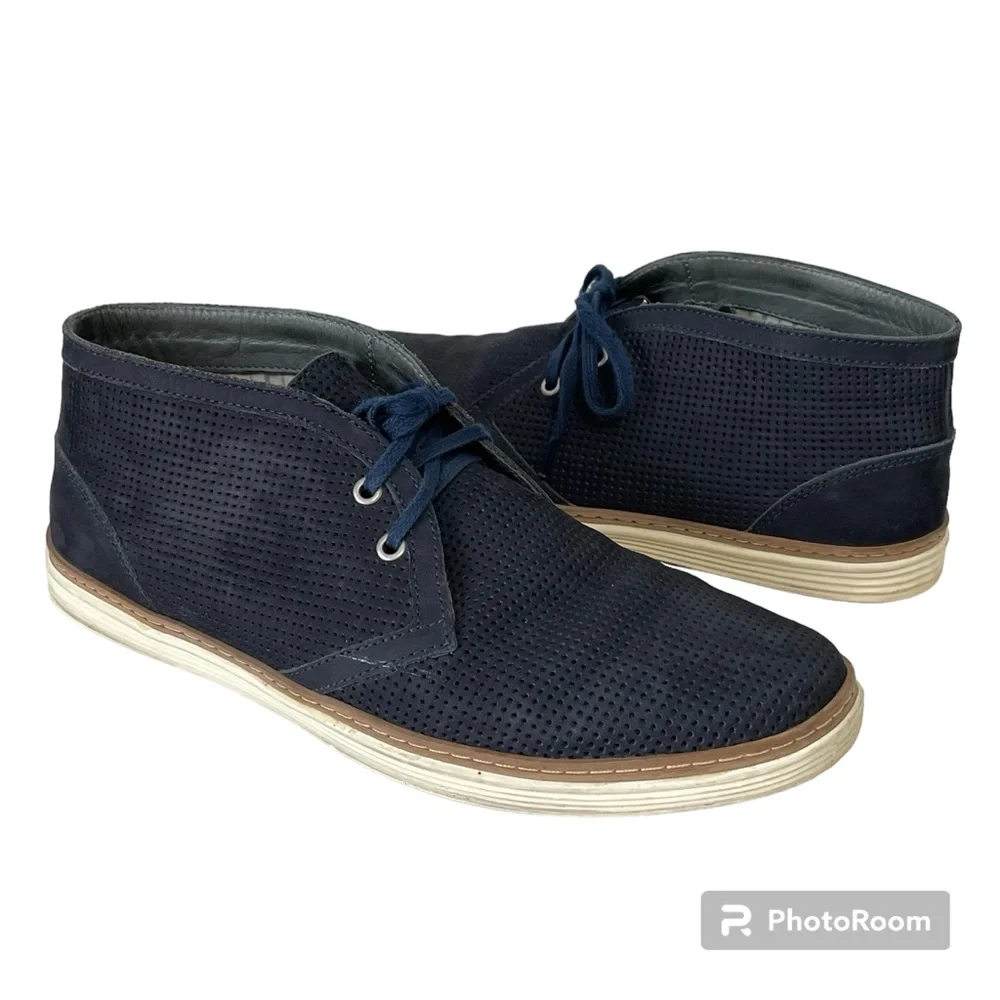 Donald Pliner Men's Size 10 Timm Chukka Navy Blue Suede Lace Up‎ Casual Boot
