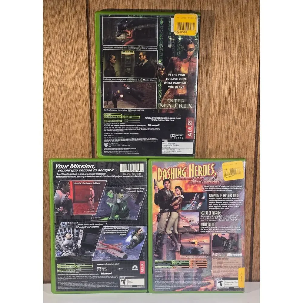 Original Xbox Game Lot Enter the Matrix Mission Impossible Crimson Skies