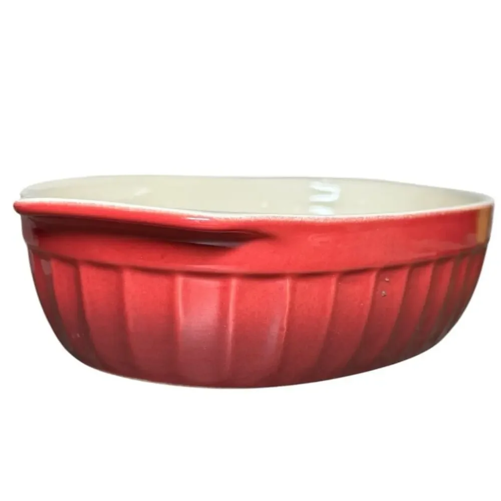 Cerutil Stoneware Gres Culinaire Casserole Dish Red Oval Baking Portugal 7x11.5