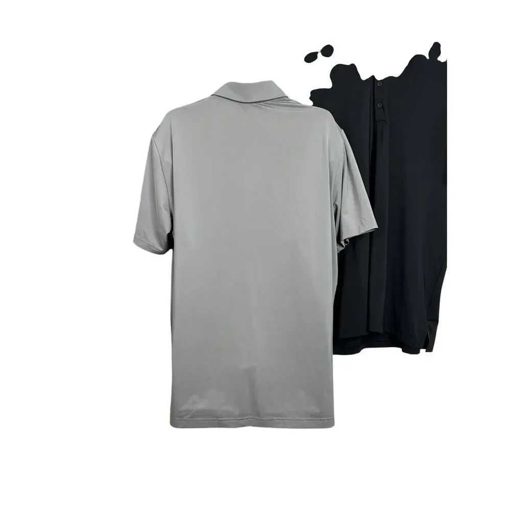 Lot of 4 Adidas Golf Polo Shirts Mens XL Gray & Black Short Sleeve Performance