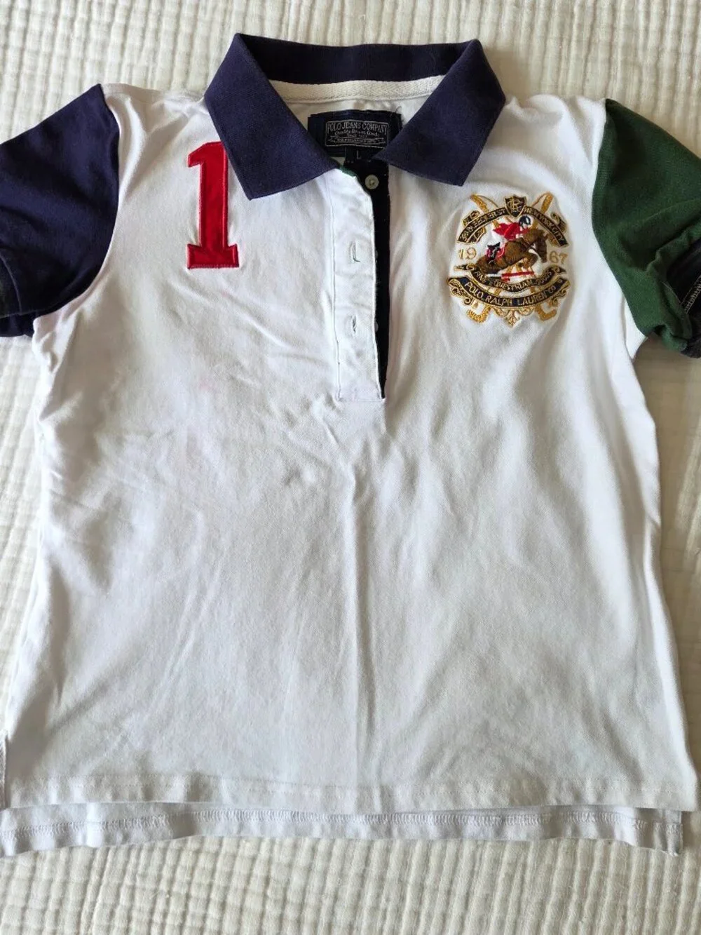 Polo Ralph Lauren Boys' color-blocked polo shirt signature crest and 1 Size L