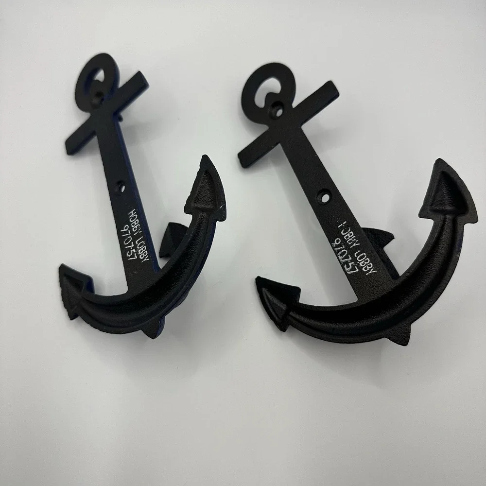 Metal Anchor Wall Art Decor . Nautical Ships Theme Anchors Set Of 2 Wall Mounted