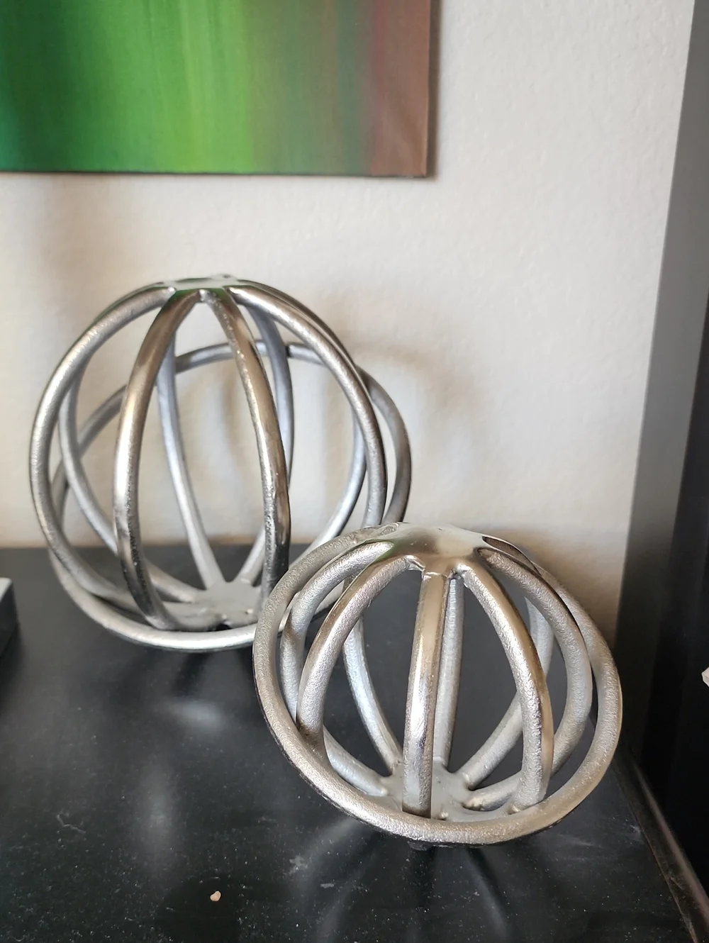 Z Gallerie Silver Interlocking Orb Sculptures