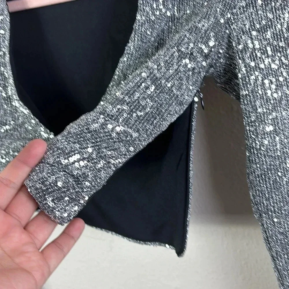 Zara silver sequin